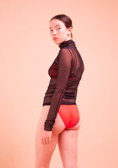 Jerome. Mesh Long Sleeve Top. Noir