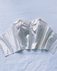 vintage 1950's ivory french satin bustier.