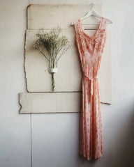 vintage pink cherub print slip dress.