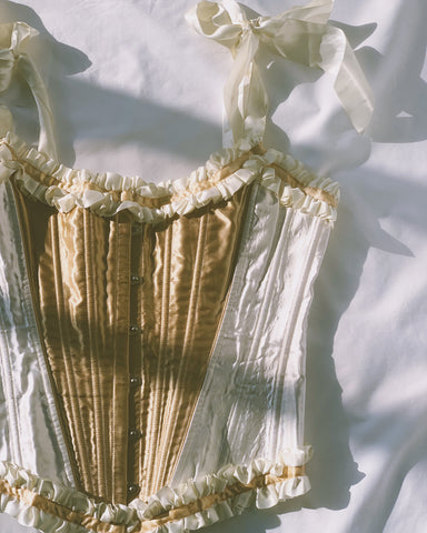 vintage satin corset.