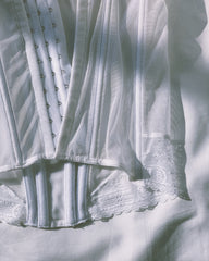 vintage white mesh & lace corset.