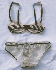 vintage striped silk & lace lingerie set.